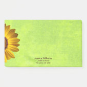 Gele bloemen op Abstract Groen Monogram Post-it® Notes (Voorkant)