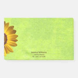 Gele bloemen op Abstract Groen Monogram Post-it® Notes