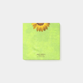 Gele bloemen op Abstract Groen Monogram Post-it® Notes