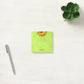 Gele bloemen op Abstract Groen Monogram Post-it® Notes (Kantoor)