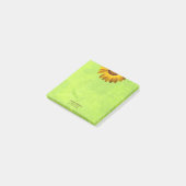 Gele bloemen op Abstract Groen Monogram Post-it® Notes (Schuin)