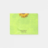 Gele bloemen op Abstract Groen Monogram Post-it® Notes (Voorkant)