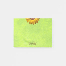 Gele bloemen op Abstract Groen Monogram Post-it® Notes