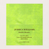 Gele bloemen op Abstract Groen Monogram Visitekaartje (Binnenkant ongevouwen)