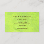 Gele bloemen op Abstract Groen Monogram Visitekaartje (Achterkant)