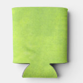 Gele Bloemen op Abstracte Groene Bruiloft Blikjeskoeler (Achterkant)