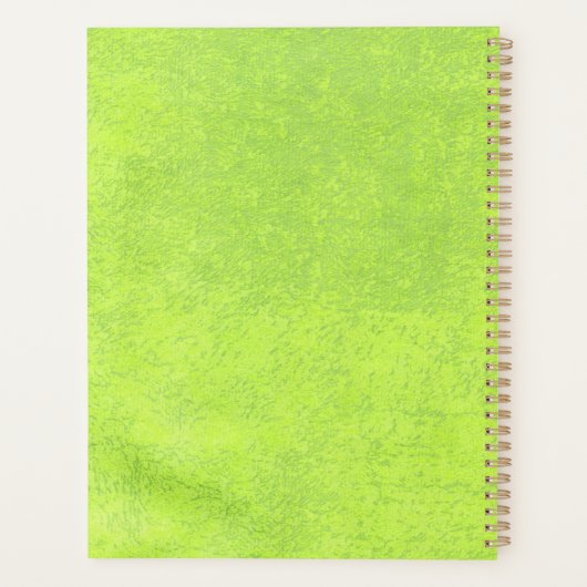 Gele Bloemen op Abstracte Groene Bruiloft Planner (Achterkant)