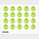 Gele Bloemen op Abstracte Groene Bruiloft Ronde Sticker (Vel)