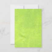 Gele Bloemen op Abstracte Groene Bruiloft RSVP Kaa (Achterkant)