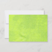 Gele Bloemen op Abstracte Groene Bruiloft RSVP Kaartje (Achterkant)
