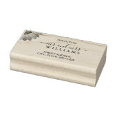 Gele Bloemen op Abstracte Groene Bruiloft Rubberstempel (Stempel)