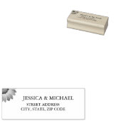 Gele Bloemen op Abstracte Groene Bruiloft Rubberstempel (Gestempeld)