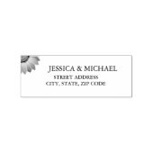 Gele Bloemen op Abstracte Groene Bruiloft Rubberstempel (Afrduk)