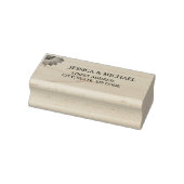 Gele Bloemen op Abstracte Groene Bruiloft Rubberstempel (Stempel)