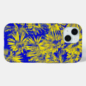 Gele Bloemen Op Blauw Case-Mate iPhone Case (Achterkant (horizontaal))