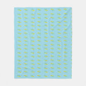 Gele bloemen op blauw fleece deken (Voorkant)