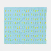 Gele bloemen op blauw fleece deken (Voorkant (Horizontaal))