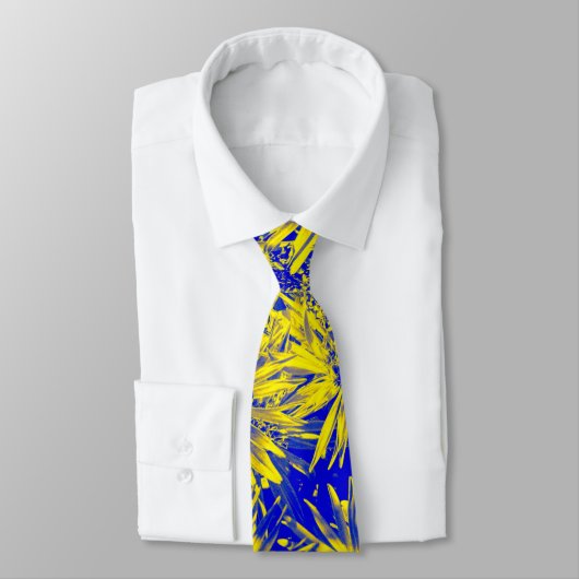 Gele bloemen op blauw stropdas (Gebonden)