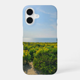 gele bloemen op de heuvel bij Point Dume iPhone 16 Hoesje