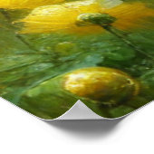 Gele bloemen op een regenachtige dag poster (Hoek)