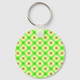Gele bloemen op groen sleutelhanger