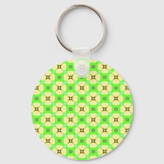 Gele bloemen op groen sleutelhanger (Voorkant)