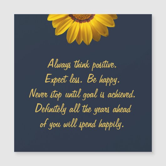 Gele bloemen op marineblauw achtergrondmonogram in magnetische uitnodiging (Voorkant)