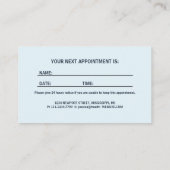 Gele bloemen op marineblauwe achtergrond Monogram Afsprakenkaartje (Achterkant)