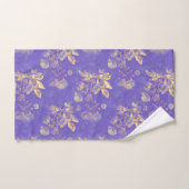 Gele bloemen op Paarse achtergrond Bad Handdoek (Handdoek)