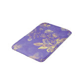 Gele bloemen op Paarse achtergrond Badmat (Gekanteld)