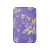 Gele bloemen op Paarse achtergrond Badmat (Voorkant Verticaal)