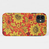 Gele bloemen op rood khokhloma iphone 5/5S hoesje (Achterkant (horizontaal))