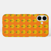 Gele bloemen op Sinaasappel Case-Mate iPhone Case (Achterkant (horizontaal))