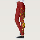 Gele bloemen op wijnstokken Leggings (Links)