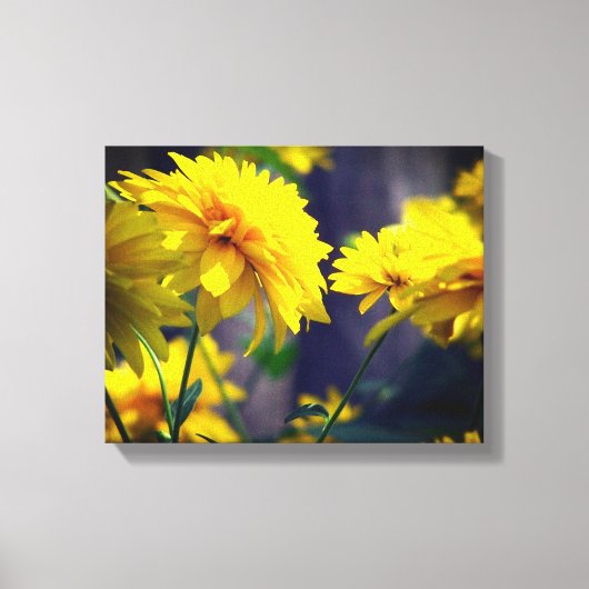 Gele bloemen op zonneschijn canvas afdruk (Voorkant)