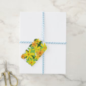 Gele bloemen Papierkop Cadeaulabel (Met Touw)