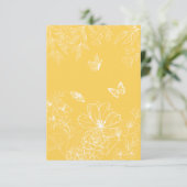 Gele bloemen patroon, bloemen, minimalistisch bedankkaart (Staand voorkant)