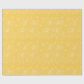 Gele bloemen patroon, bloemen, minimalistisch cadeaupapier (Vlak)