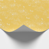 Gele bloemen patroon, bloemen, minimalistisch cadeaupapier (Hoek)