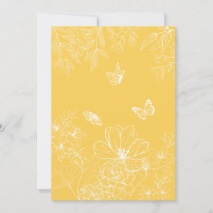 Gele bloemen patroon, bloemen, minimalistisch feestdagenkaart
