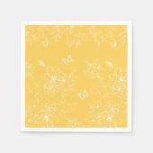 Gele bloemen patroon, bloemen, minimalistisch servet (Voorkant)