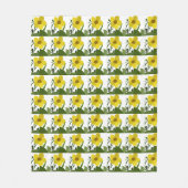 Gele Bloemen Patroon Fleece Deken (Voorkant)