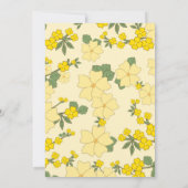 Gele bloemen, patroon van bloemen, zoet 16 kaart (Achterkant)