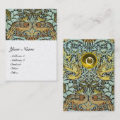 GELE BLOEMEN, PAUWEN, DRAKEN MONOGRAM Pearl Visitekaartje (Voorkant / Achterkant)