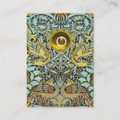 GELE BLOEMEN, PAUWEN, DRAKEN MONOGRAM Pearl Visitekaartje (Achterkant)