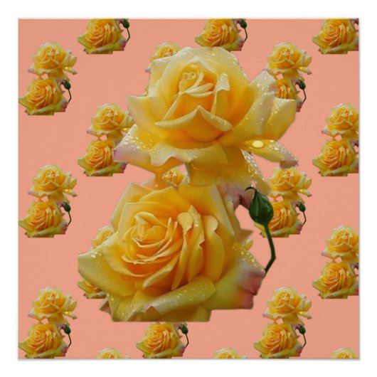 Gele bloemen perfect poster (Voorkant)
