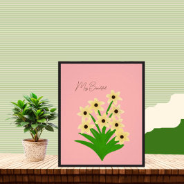 Gele bloemen perfect poster