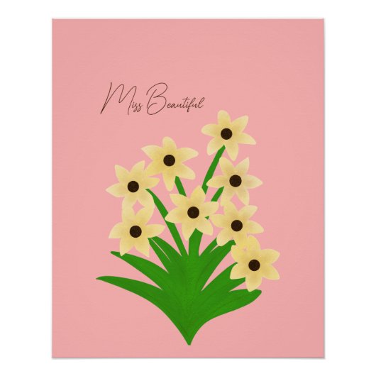 Gele bloemen perfect poster (Voorkant)