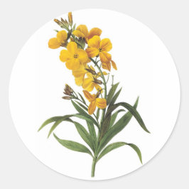 Gele bloemen, Pierre Joseph Redouté Ronde Sticker