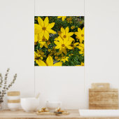 gele bloemen poster (Keuken)